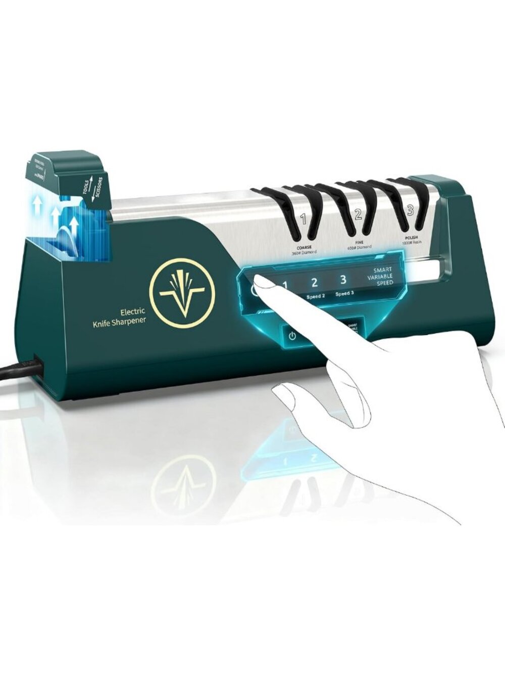 Variable Speed Electric Knife Sharpener with Touch Screen - Fast & Efficient